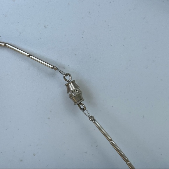 Vintage Native American Pink Bear Dream Catcher 925 Silver Beaded Necklace 18” - Picture 3 of 7